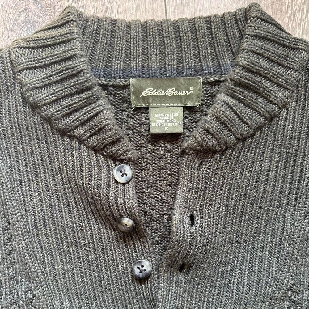 Eddie-bauer Men's Green and Khaki Jumper - Picture 3 of 6